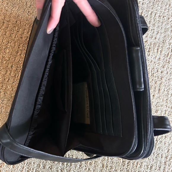 FRANKLIN COVEY Black Organizer Tote Leather Style Croc Embossed Academia Classic - Picture 5 of 8